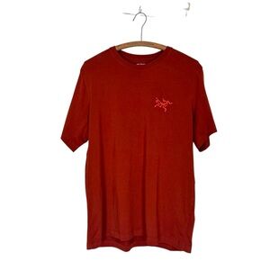 Arcteryx T-shirt Mens Short Sleeve Crew Neck Shirt Brown Orange Size large